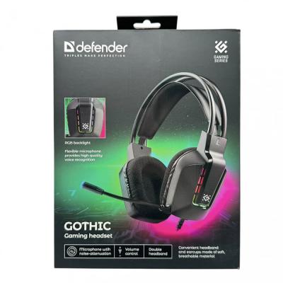 Игровая гарнитура DEFENDER Gothic, 50мм, RGB, черный