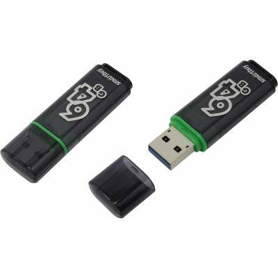 USB 3.0 накопитель Smartbuy 64GB Glossy series Dark Grey (SB64GBGS-DG)