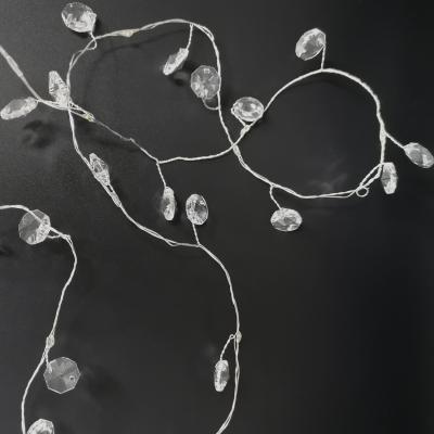 Гирлянда проволочная, 1м, 10LED, т.бел. кристаллы, 2*AA, Luca String Light /83795/87418/