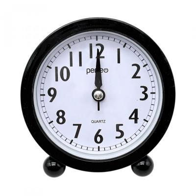 Часы-будильник PERFEO Quartz PF-TC-020, круглые, 10 см, черный