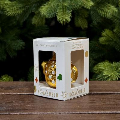 Игрушка ёлочная, 1шт. 7см. Чайник, золотой /ФУ-161/5