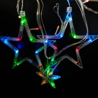 Гирлянда бахрома, 2,5м 10шт ЗВЕЗДЫ, RGB, FB-13