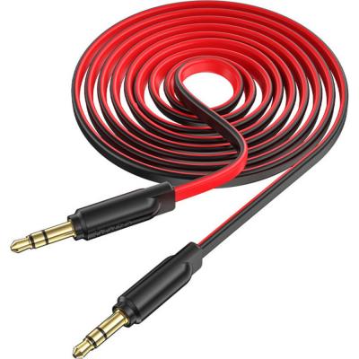 Jack 3,5mm - Jack 3,5mm 1,0м stereo HOCO UPA16 Series, плоский, красный