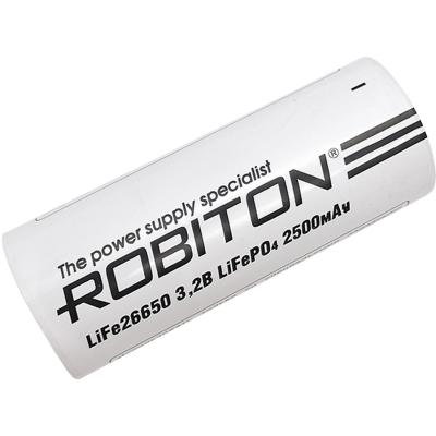 Аккумулятор 26650, 2500 мАh, LiFe/3.2V /13702/ ROBITON