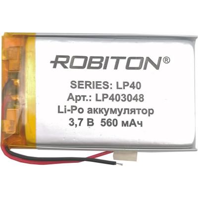 Аккумулятор 4*30*48мм, 560 mAh, LiPo, LP403048 /15736/ ROBITON