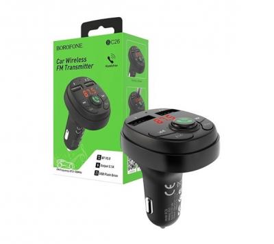 FM модулятор Borofone BC26, Bluetooth 5.0, 2USB,  черный 
