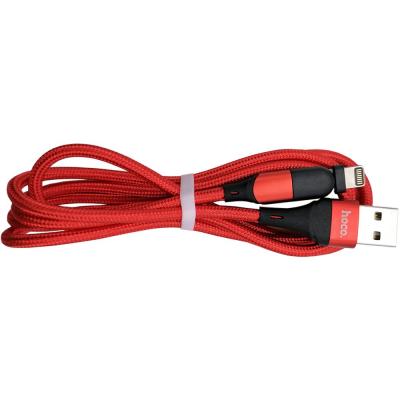 Кабель USB - Lightning 8pin, 1,2м, HOCO U100 Orbit, красный