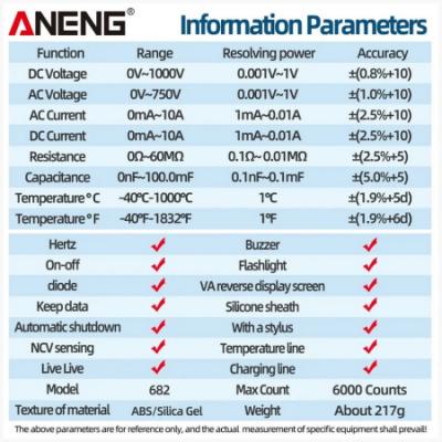 Мультиметр ANENG 682 SMART