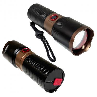 Фонарь ручной CB-X53-TG, Laser LED, ZOOM, функц. powerbank, встр. акб, Type-C БИТАЯ УПАКОВКА