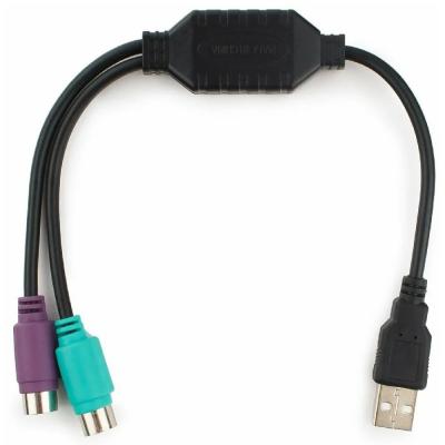 Конвертер PS/2 устройство/USB порт Cablexpert UAPS12-BK, 2xPS/2, 0.3м, черный