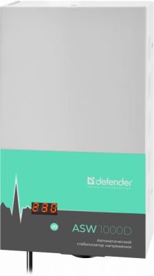 Стабилизатор напряжения DEFENDER ASW 1000D, настенный, 600Вт, 1 розетка