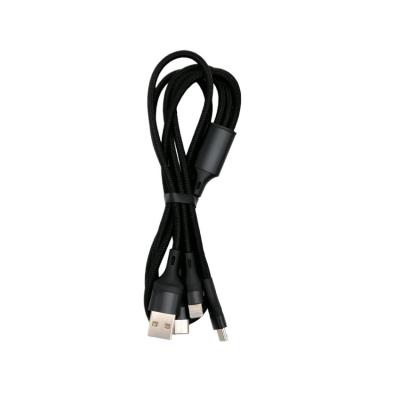 Кабель 3 в 1 USB -  Lightning 8pin+micro USB+Type C, 1,2м, Earldom EC-IMC031, черный