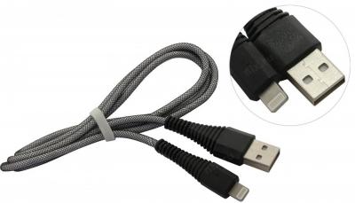 Кабель USB - Lightning 8pin, 1,0м, Smartbuy, карбон, экстрапрочный, до 2А, белый (iK-510n-2 white***
