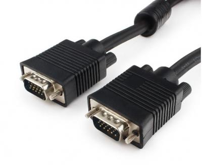 Шнур VGA(M)-VGA(M) 30м Premium Cablexpert CC-PPVGA-30M, тройной экран, серый