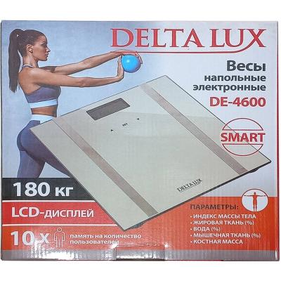 Весы напольные электронные DELTA LUX DE-4600 "SMART" белые