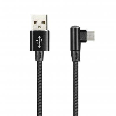 Кабель USB - micro USB, 1,0м, Smartbuy, FLOW 3D L-TYPE, 2A, черный (iK-12FLL black)
