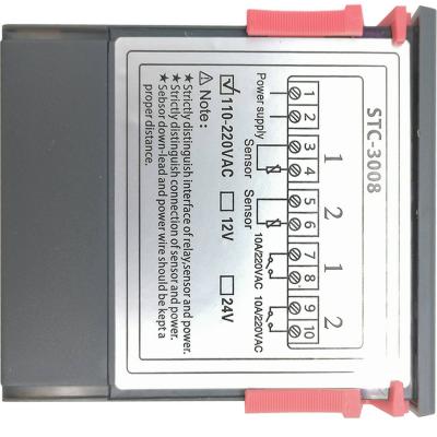 Термостат STC-3008 220В 2 канала, от -55 до +120℃, с цифровой индикацией 220V 10A, /98623/