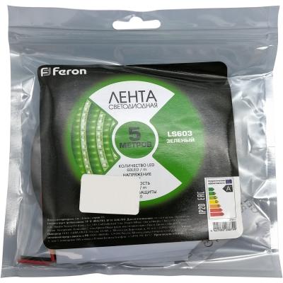 LED лента, 60SMD(2835)/m 4.8W/m 12V, IP20 5m, GREEN, LS603 /27671/