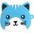 Гарнитура HOCO EW46 Cat, Bluetooth, в кейсе, белый/синий