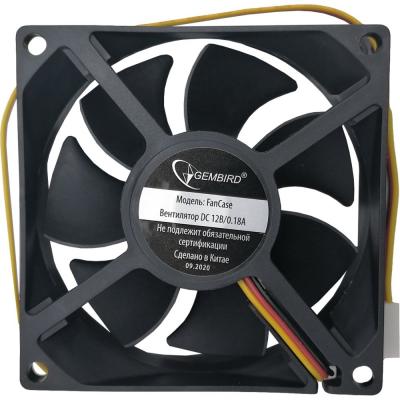 Вентилятор Gembird FANCASE, 80х80х25, втулка, 3pin, провод 30см