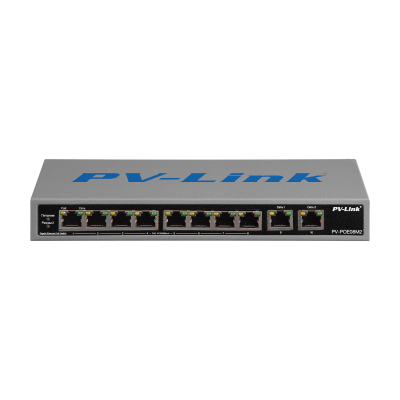 PV-POE08M2 PV Link 9портовый коммутатор 8хРоЕ 802.3af/at 10/100 Мбит/с, выход 125Вт (АКЦИЯ!!!)