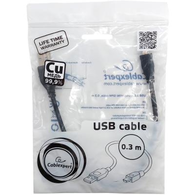Кабель USB 2.0 Pro Cablexpert CCP-USB2-AM5P-1, AM/miniBM 5P, 0.3м, экран