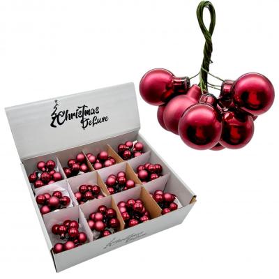 Игрушка ёлочная, СВЯЗКА 10шт шары, 2см, бордовый box24 /89870/