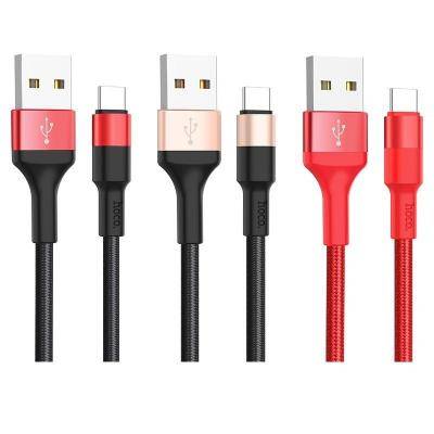 Кабель USB - Type C, 1,0м, HOCO X26 Xpress, черный/красный