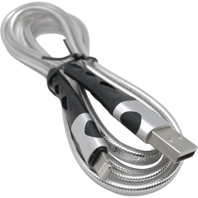 Кабель USB - Lightning 8pin, 1,2м, HOCO U105 Treasure, гелевая оплетка, серебро