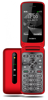Мобильный телефон teXet TM-408 раскладушка, красный