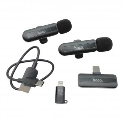 Микрофон беспроводной HOCO L20A, Lightning/Type-C, черный