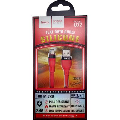 Кабель USB - micro USB, 1,2м, HOCO U72 Forest Silicone, красный