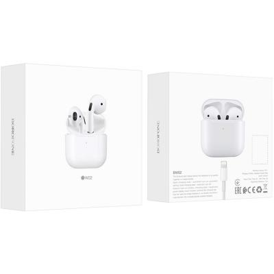 Беспроводные наушники BOROFONE BW02 TWS, bluetooth, в кейсе, белый