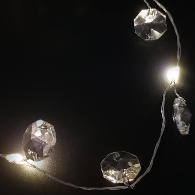 Гирлянда проволочная, 1м, 10LED, т. белый, кристаллы, 2*AA, Luca String Light /83795/