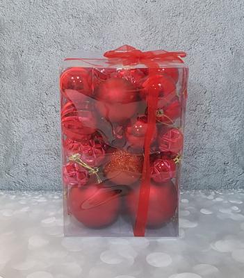 Игрушка ёлочная набор, 30шт; красн