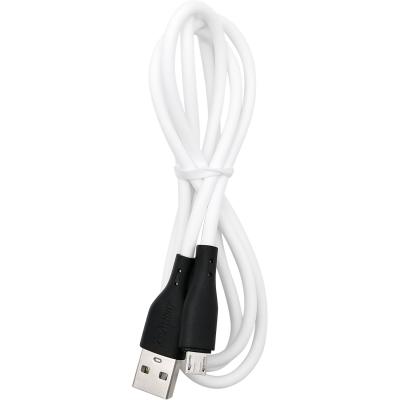 Кабель USB - micro USB, 1,0м, SmartBuy S21, 2.4A, силикон, белый (iK-12-S21bw)