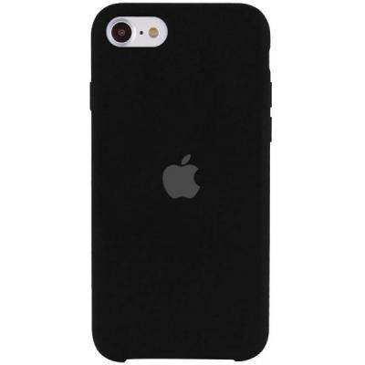 Чехол-накладка iPhone 7/8/SE2, TPU Soft touch,с полным покрытием, лого, черный /BL/