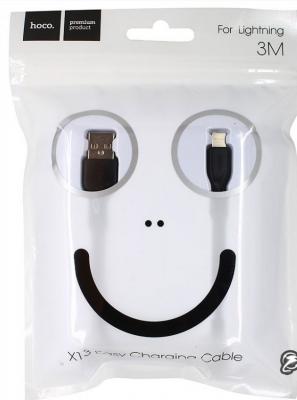 Кабель USB - Lightning 8pin, 3,0м, HOCO X13 Easy, черный /пакет/ 