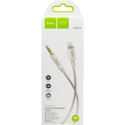 Jack 3,5mm - Lightning 1,0м HOCO UPA19, серебро 
