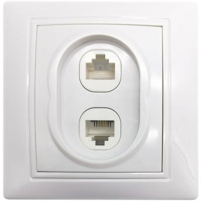 РСУ компьютер RJ-45 + телефон 1-мест. белая "Венера" (SBE-01w-S1-RJPH)