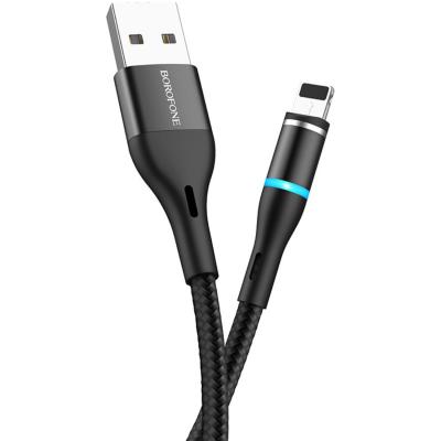 Кабель USB - Lightning 8pin, 1,2м, BOROFONE BU16 Magnetic, черный**