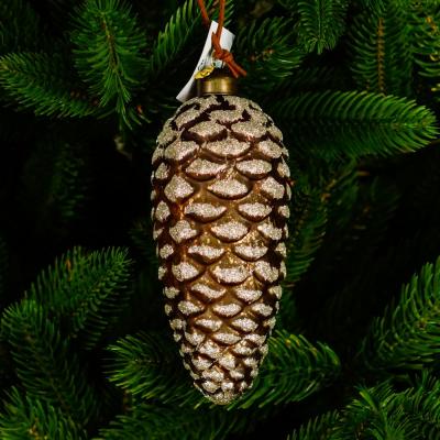 Игрушка ёлочная, 1шт. 13см. ШИШКА коричневая box6 /88854/