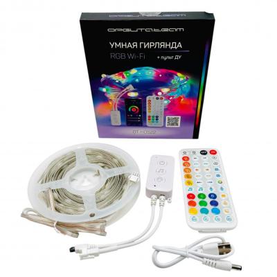 Гирлянда умная, 10м, 100LED, RGB, Wi-Fi, ПДУ, OT-HOS22