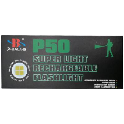 Фонарь тактический Bailong BL-Q71-P50, кнопка/крепл, ZOOM, 1*18650/26550/3*LR03, кабель microUSB**