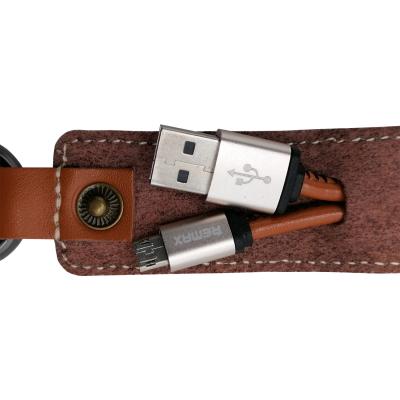 Кабель USB - micro USB, Remax West field RC-034m, брелок, коричневый