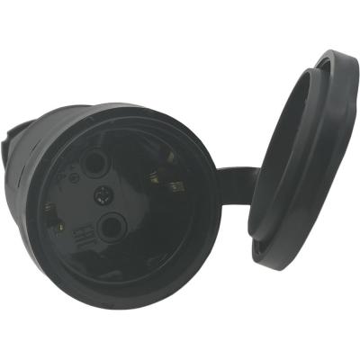 Розетка переносная, защ.крыш., 16А 230B 2P+PE, IP44, каучук (SBE-16-S07-R)**