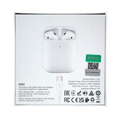 Беспроводные наушники HOCO EW91, bluetooth, в кейсе, белый