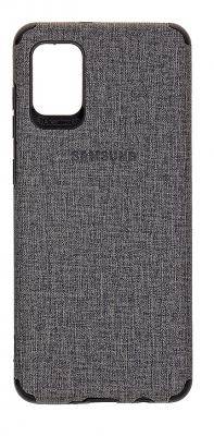 Чехол-накладка Galaxy A01 Core A013/M01Core, TPU рез+текстиль, серый 