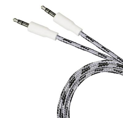 Jack 3,5mm - Jack 3,5mm 1,0м stereo HB T02, ткань, серый