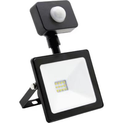 LED прожектор 10W, 6500K, IP65, 220V, датчик движения, черный (SBL-FLSen-10-65K)***